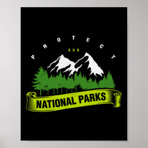 Poster Jour des terres Protéger Nos Parcs Nationaux Homme
