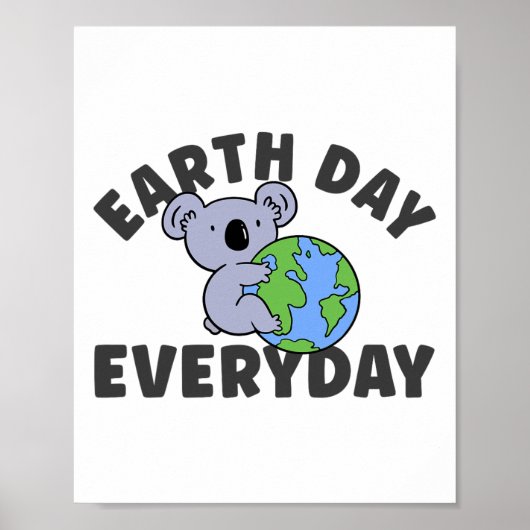 Poster Jour des terres quotidien Koala Globe (Devant)