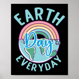 Poster Jour des terres quotidien Rainbow Heart Teacher