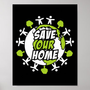 Poster Jour des terres Sauver la planète Environnement Éc