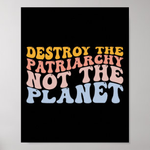 Poster Jour des terres Sauver la planète Féminisme Détrui