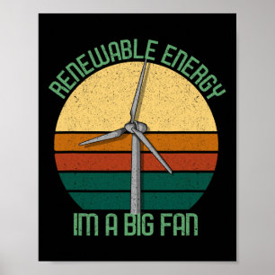 Poster Jour des terres vintage Énergie renouvelable Je su