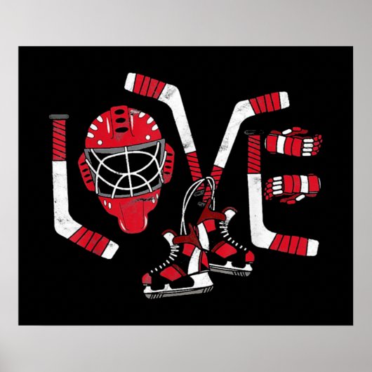 Poster Jour des Valentines de hockey sur glace (Devant)