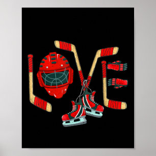 Poster Jour des Valentines de hockey sur glace Aimer mign