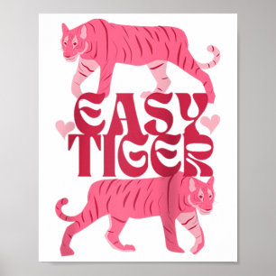 Poster Jour des Valentines Retro Easy Tiger Boho Tattoo S