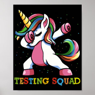 Poster Jour d'essai Dabbing Unicorn Test filles Escouade.