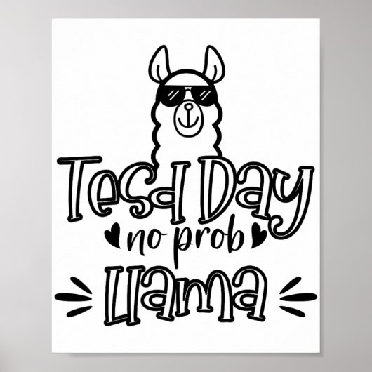 Poster Jour d'essai No Prob-llama Llama Test de l'enseign (Devant)