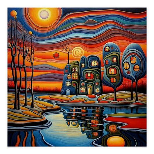 Poster Jour d'hiver au coucher du soleil 9 (Devant)