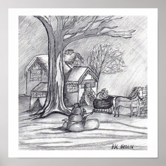 Poster "Jour d'hiver de Noël" (Devant)