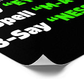 Poster Jour d'intelligence Test Dire Oeil M A P Ness Papa (Coin)