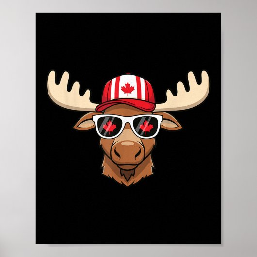Poster Jour du Canada Drapeau canadien Maple Leaf Moose S (Devant)