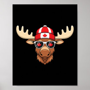 Poster Jour du Canada Drapeau canadien Maple Leaf Moose S