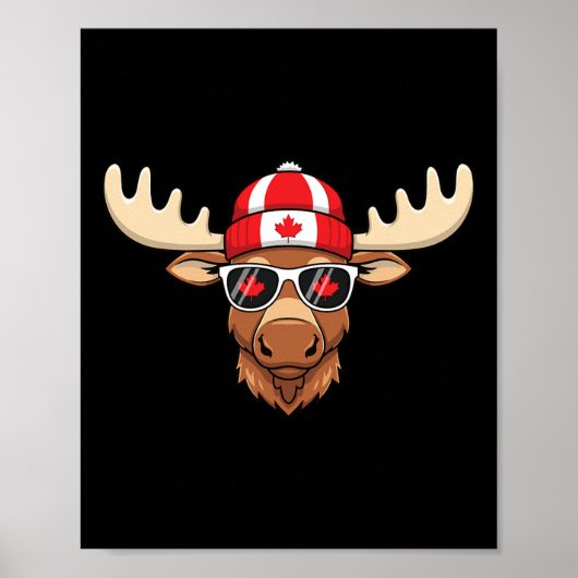 Poster Jour du Canada Drapeau canadien Maple Leaf Moose S (Devant)
