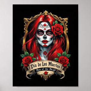 Poster Jour Du Crâne De Sucre Floral De Dead Dia De Muert