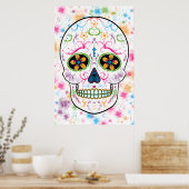 Poster Jour du crâne de sucre mort - Couleur vive (Cuisine)