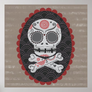 Poster Jour du crâne mort Día de los Muertos calaveras