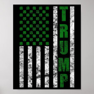 Poster Jour du drapeau américain Trump 2020, Saint-Patric