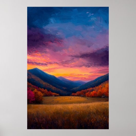 Poster Jour du Jeu - Autumn Mountain Sunset Landscap (Devant)