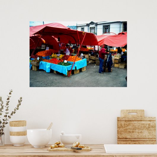 Poster Jour du marché, Valparaiso, Chili (Cuisine)