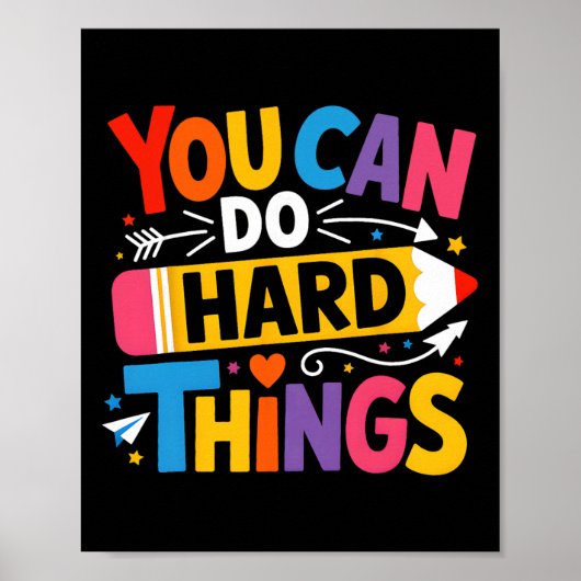 Poster Jour du test Vous pouvez faire des choses difficil (Devant)