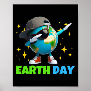 Poster Jour heureux de la Terre Jour des terres amusant e