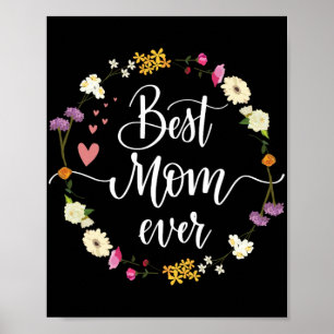Poster Jour Meilleure maman toujours Cadeaux de fille Fil