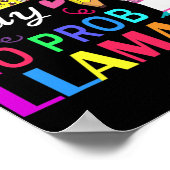 Poster Jour No Prob Llama Drôle Enseignant Test 2 (Coin)