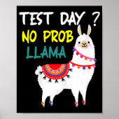 Poster Jour No Prob-llama Llama Teacher Test Day Pour Le (Devant)