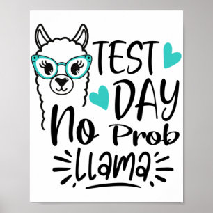 Poster Jour No Prob-llama Llama Test de l'enseignant Jour
