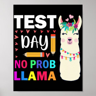 Poster Jour No Prob-llama Llama Test de l'enseignant Jour
