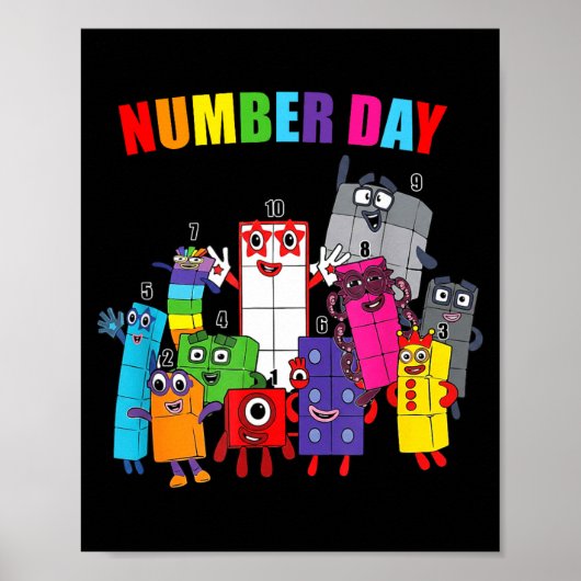 Poster Jour numérique nombres mathématiques colorés éduca (Devant)