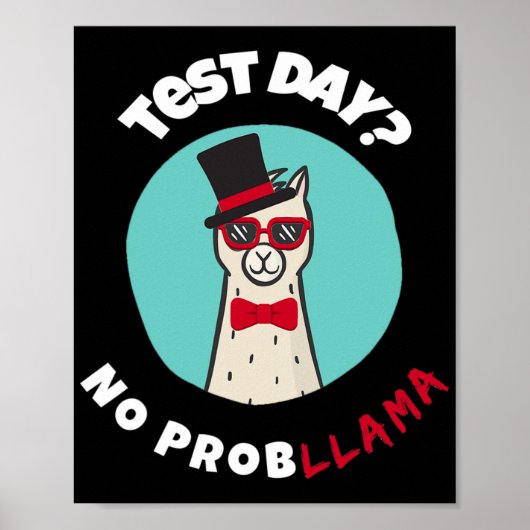 Poster Jour Pas De Problème Drôle Test Llama Design (Devant)