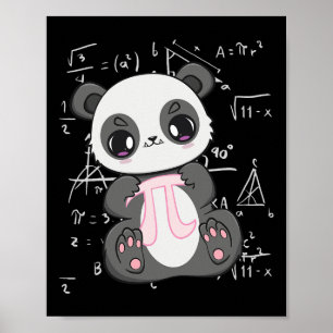 Poster Jour Pi 3.14159 Algebra Mathématique Anime Panda O