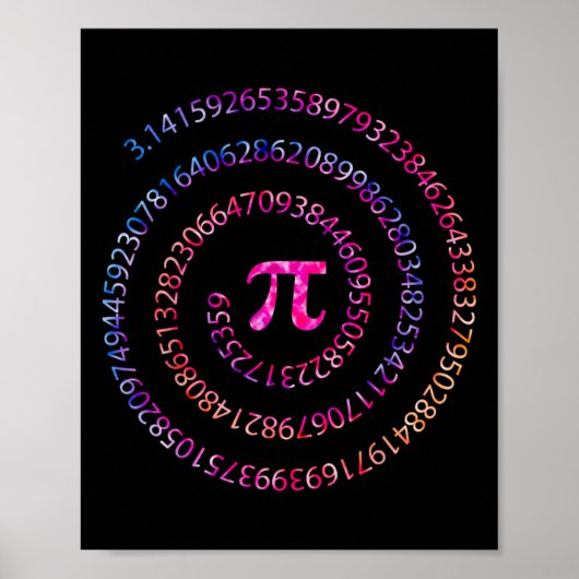 Poster Jour Pi 3.14 Chiffres Spiral Pi Enseignante Math F (Devant)