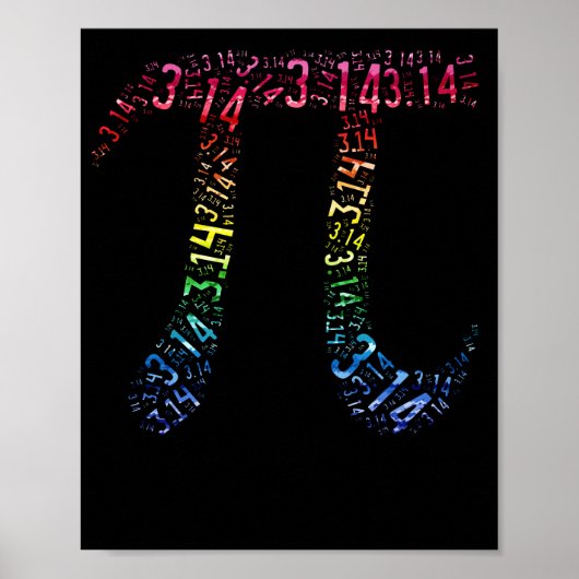 Poster Jour Pi 3.14 Geek mathématique coloré (Devant)
