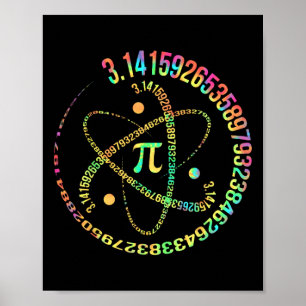 Poster Jour Pi 3.14 Spiral Numéro Pi Enseignante Math Fem
