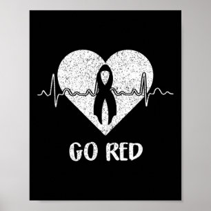 Poster Jour rouge Coeur Ruban Costume Mois des maladies c