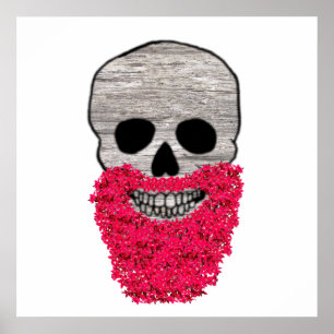 Poster Jour rouge de barbe de fleur de l'affiche morte de