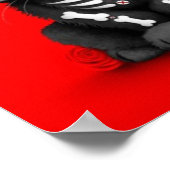 Poster Jour rouge mignon du chat Kitten Mort, rouge (Coin)