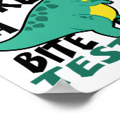 Poster Jour T-rex Funny Étudiant Enseignant Dinosaur Test (Coin)