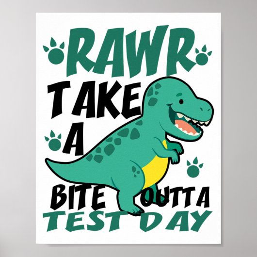 Poster Jour T-rex Funny Étudiant Enseignant Dinosaur Test (Devant)
