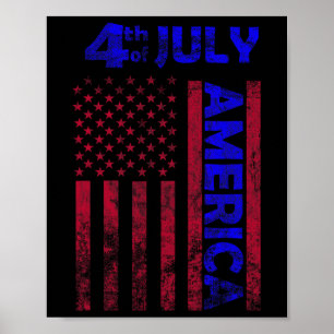 Poster Jour Usa America Drapeau 4 juillet Happy Funny