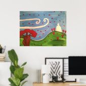 Poster Jour venteux (Bureau à domicile)