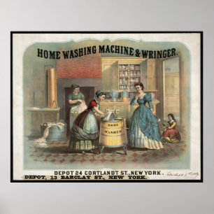 POSTER JOUR VINTAGE 1869 DE BLANCHISSERIE