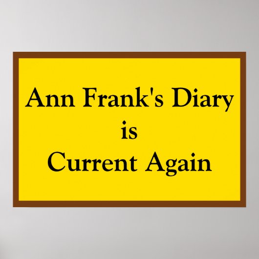 Poster Journal d'Ann Frank actuel (Devant)