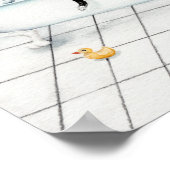 Poster Journal de lecture de chat dans la baignoire (Coin)