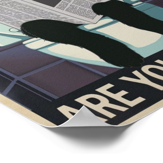 Poster Journal de lecture de chats sur Toilet - Es-tu en (Coin)