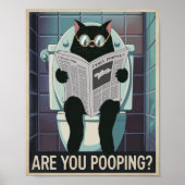 Poster Journal de lecture de chats sur Toilet - Es-tu en (Devant)