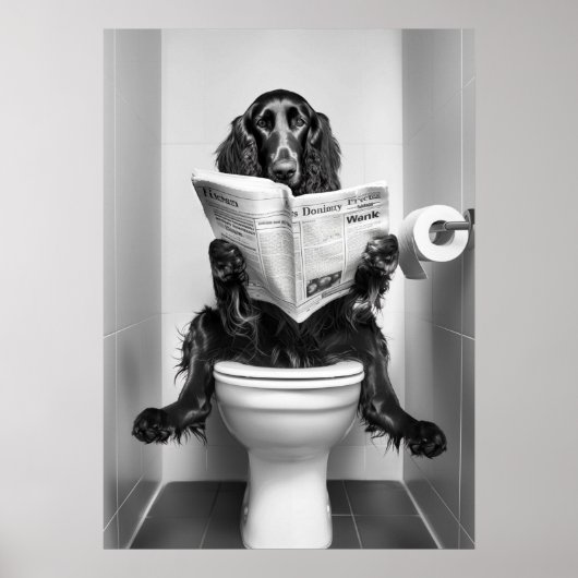 Poster Journal de lecture de chien sur Toilet (Devant)