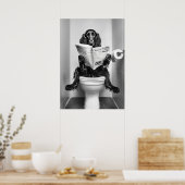 Poster Journal de lecture de chien sur Toilet (Cuisine)